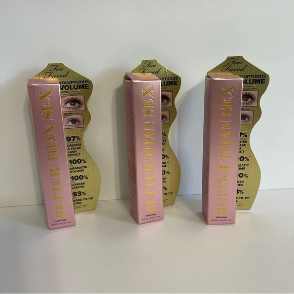 Too Faced Better Than Sex Black Mascara Set Of 3 New - Picture 2 of 5